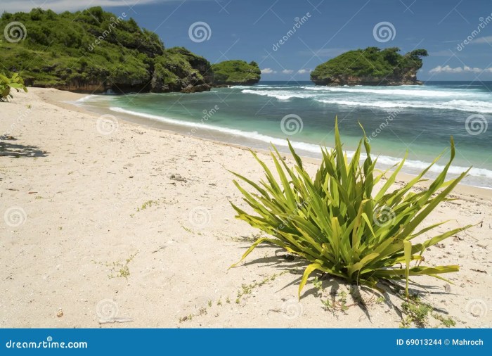 Pantai watu karung perbukitan karang wisata